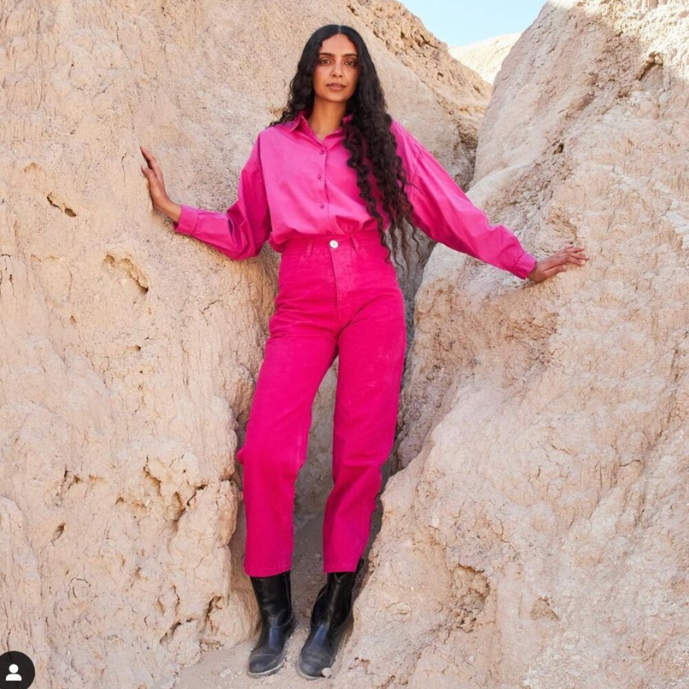 Jesse Kamm Patchfront Handy Pants in Dragonfruit